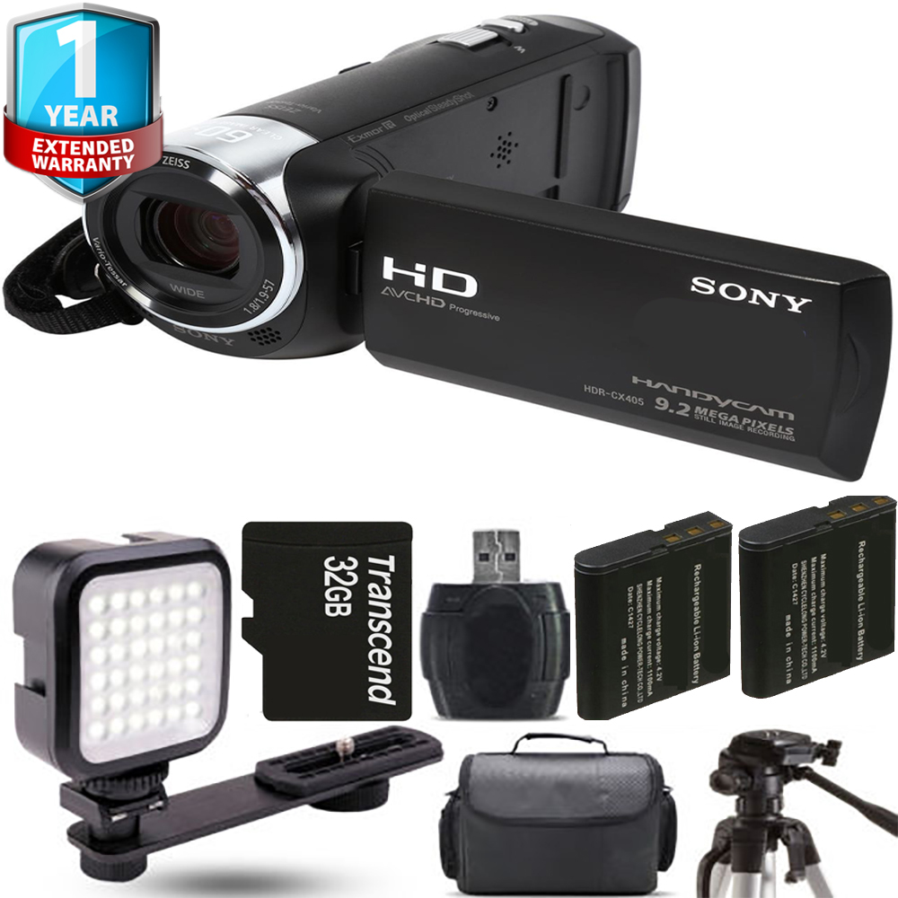HDR-CX405 HD Handycam + Extra Battery + LED + 1 Year Extended Warranty *FREE SHIPPING*