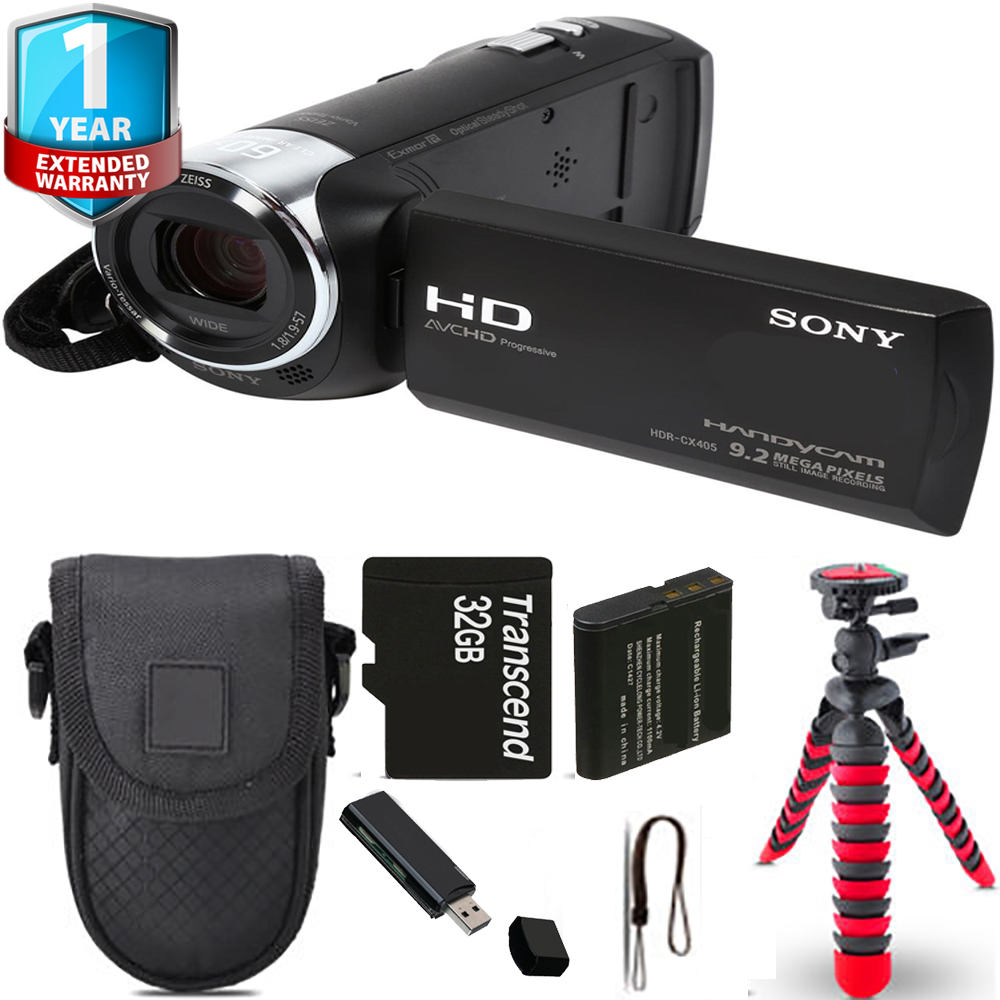 HDR-CX405 HD Handycam + Tripod + Case + 1 Year Extended Warranty *FREE SHIPPING*