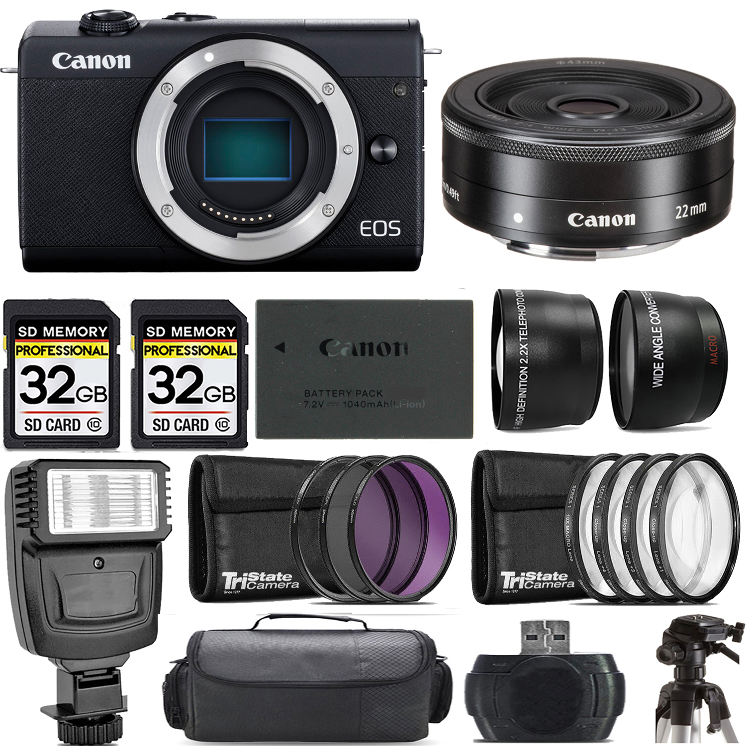 EOS M200  Camera (Black) + 22mm f/2 STM Lens + Flash - Kit *FREE SHIPPING*