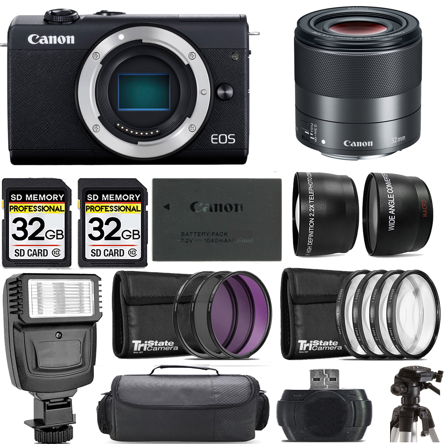 EOS M200  Camera (Black) + 32mm f/1.4 STM Lens + Flash - Kit *FREE SHIPPING*