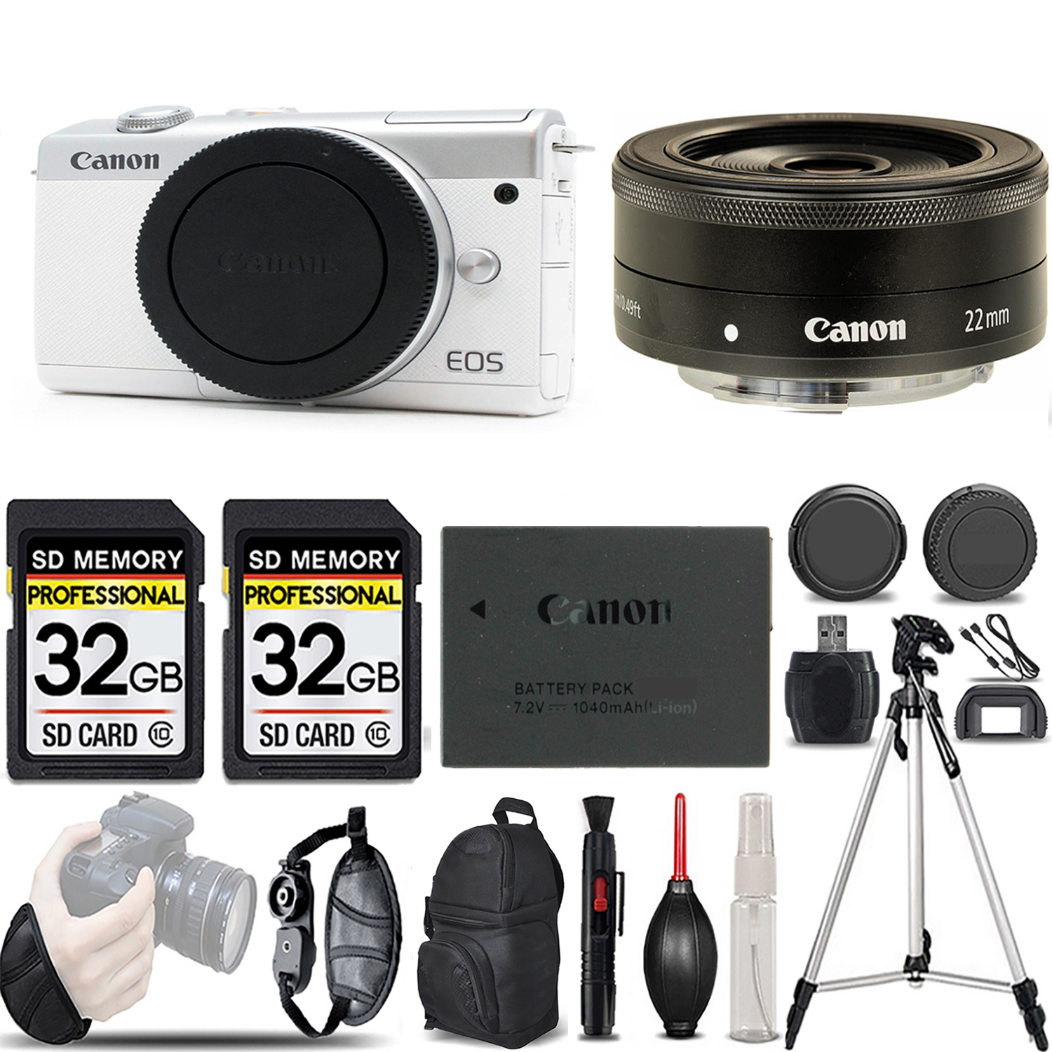 EOS M200  Camera (White) + 22mm f/2 STM Lens - LOADED KIT *FREE SHIPPING*