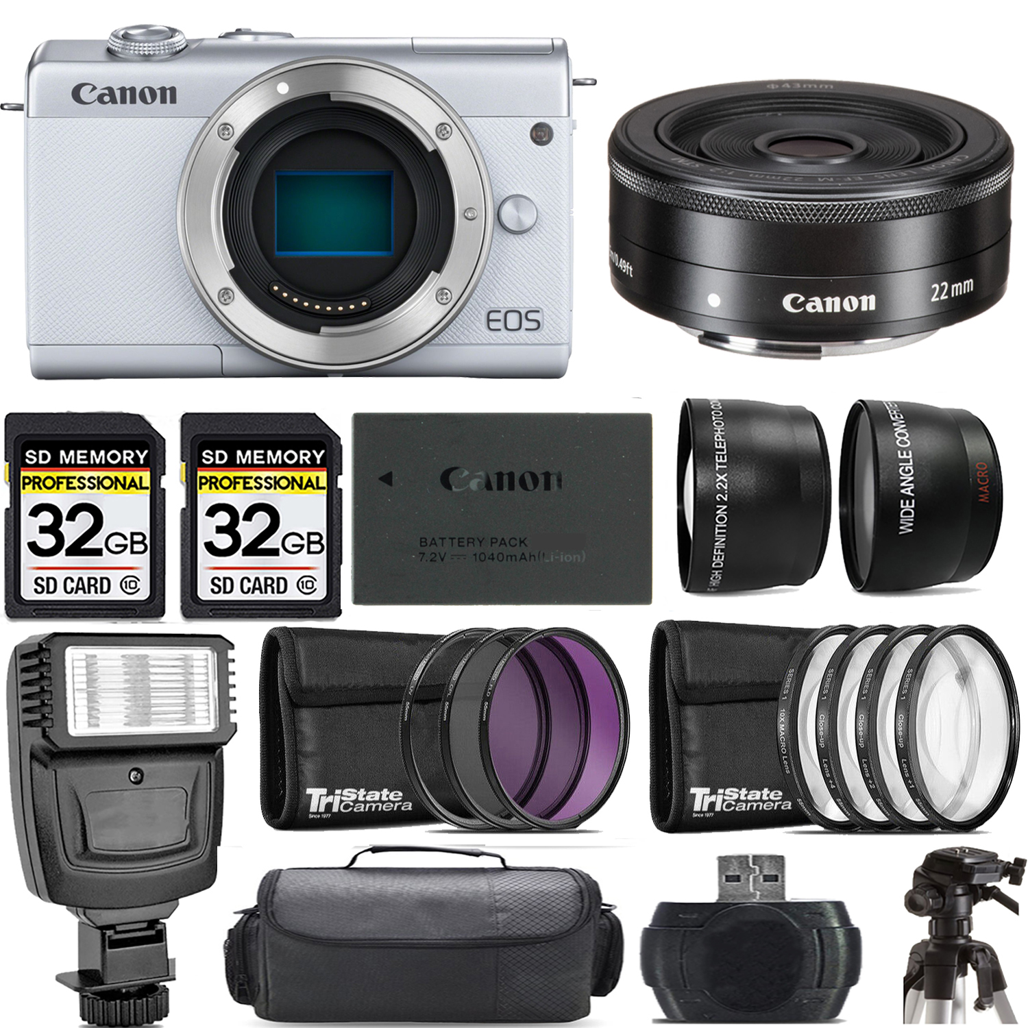 EOS M200  Camera (White) + 22mm f/2 STM Lens + Flash - Kit *FREE SHIPPING*