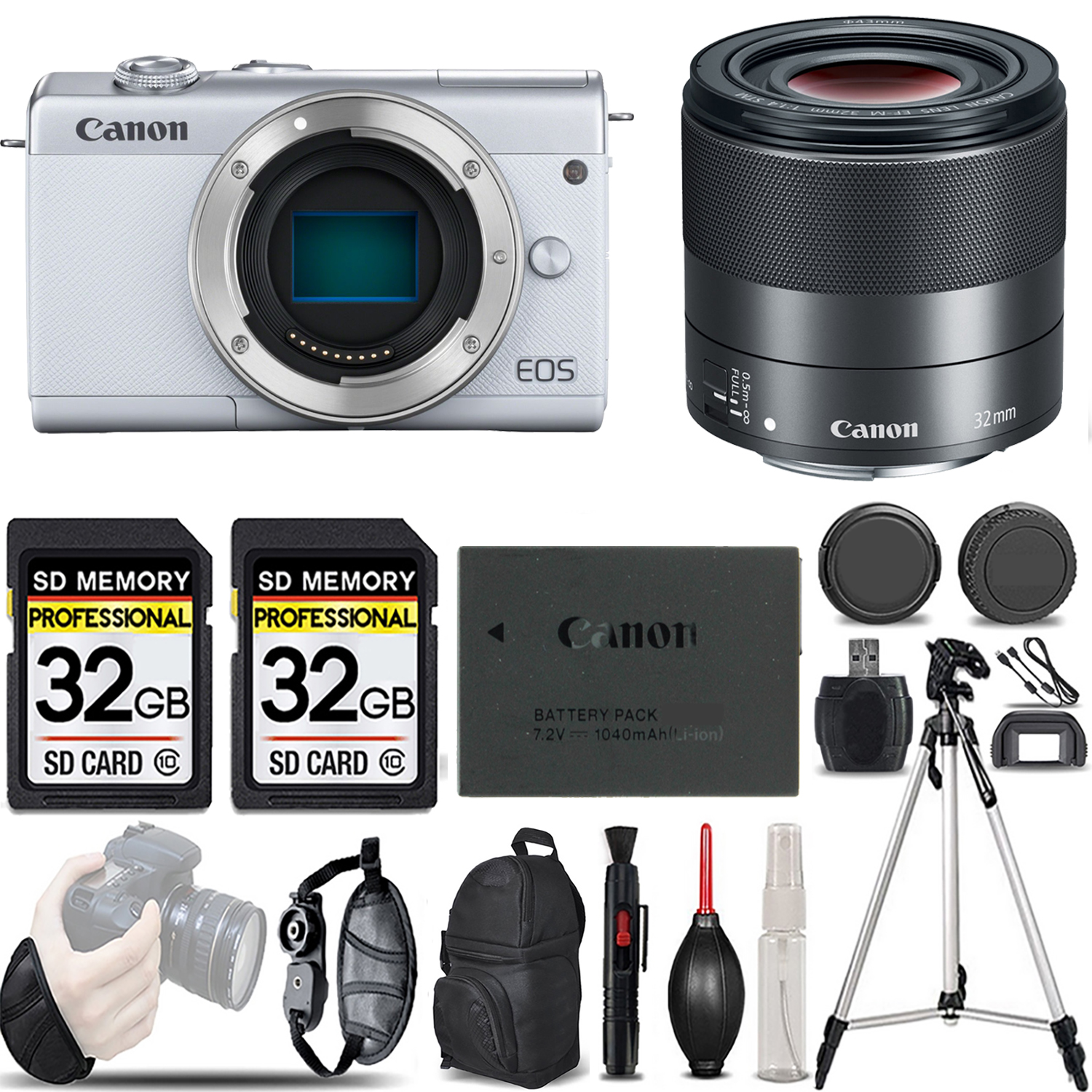 EOS M200  Camera (White) + 32mm f/1.4 STM Lens - LOADED KIT *FREE SHIPPING*