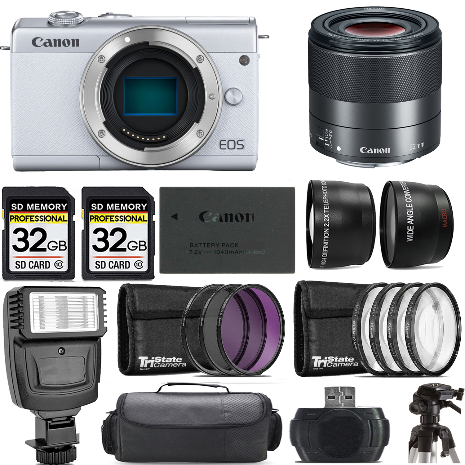 EOS M200  Camera (White) + 32mm f/1.4 STM Lens + Flash - Kit *FREE SHIPPING*