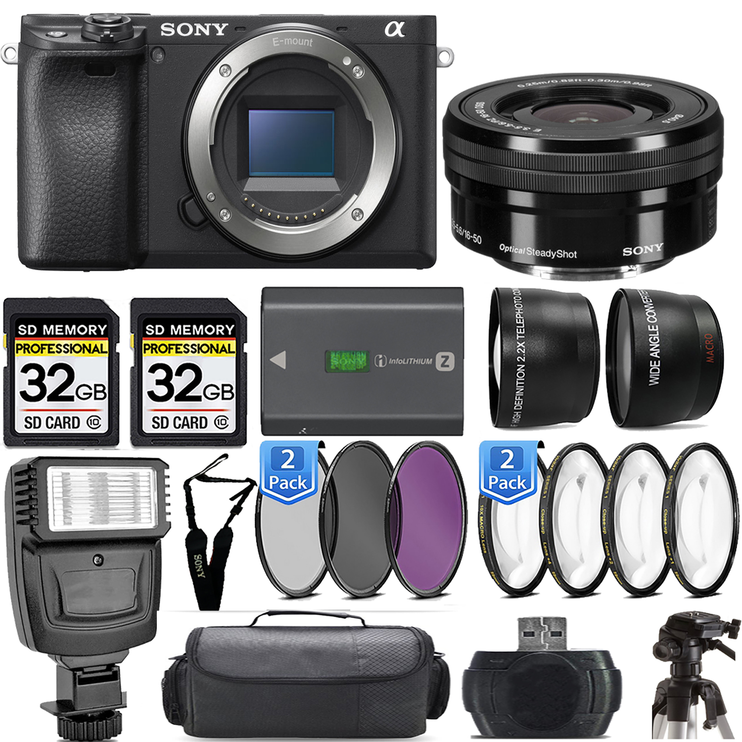 SONY | a6400 Mirrorless Camera + 16-50mm f/3.5-5.6 OSS Lens +