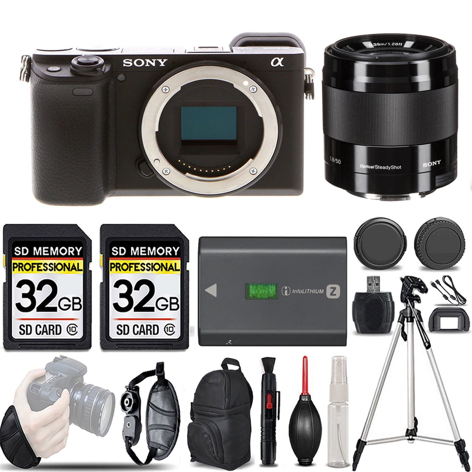 a6400 Mirrorless Camera + 50mm f/1.8 OSS Lens (Black) - LOADED KIT (ILCE-6400/B) *FREE SHIPPING*