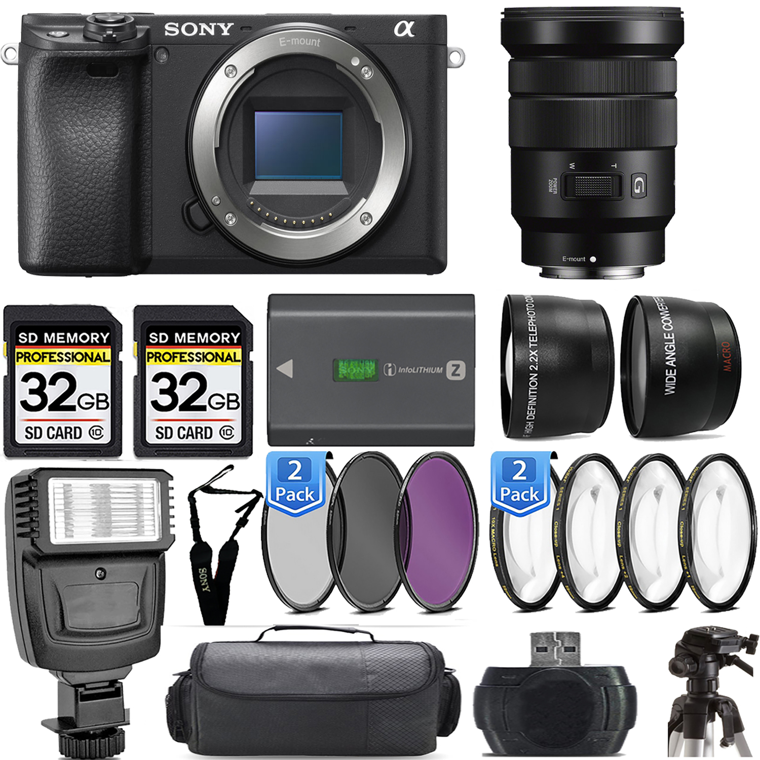 a6400 Mirrorless Camera + 18-105mm f/4 G OSS Lens + Flash - Kit (ILCE-6400/B) *FREE SHIPPING*