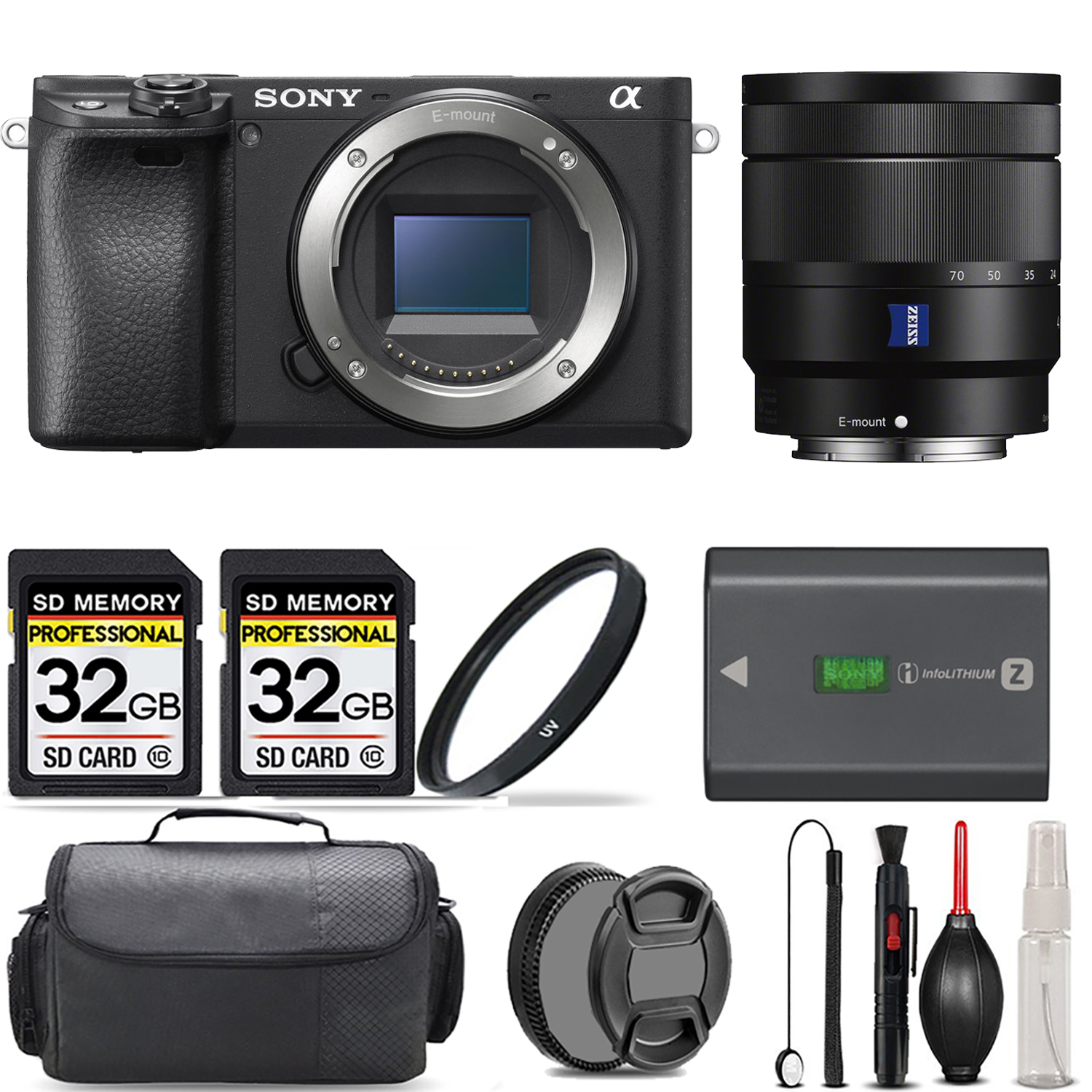 a6400 Mirrorless Camera + 16-70mm Lens + UV Filter + 64GB + Handbag & More! (ILCE-6400/B) *FREE SHIPPING*