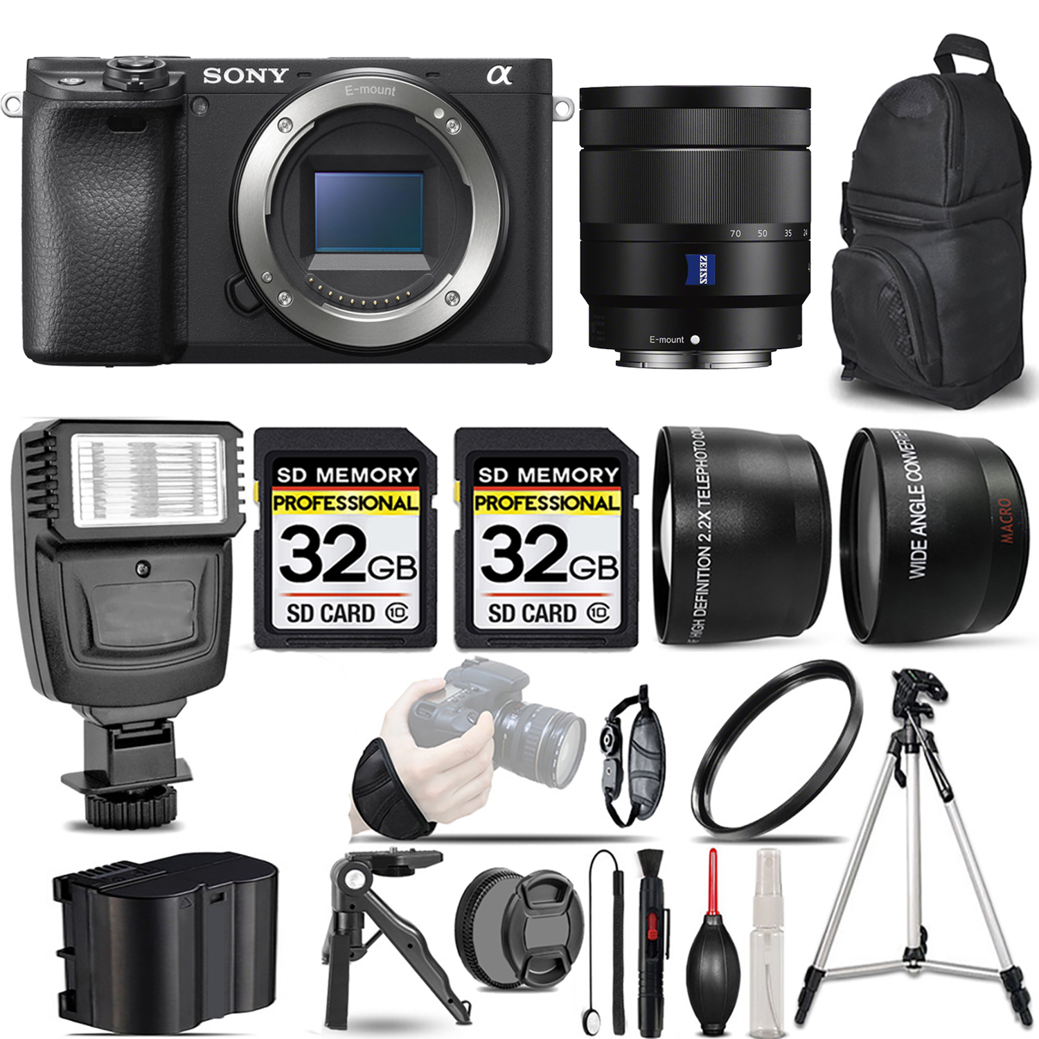a6400 Mirrorless Camera + 16-70mm f/4 ZA OSS Lens + Flash + 64GB - Kit (ILCE-6400/B) *FREE SHIPPING*