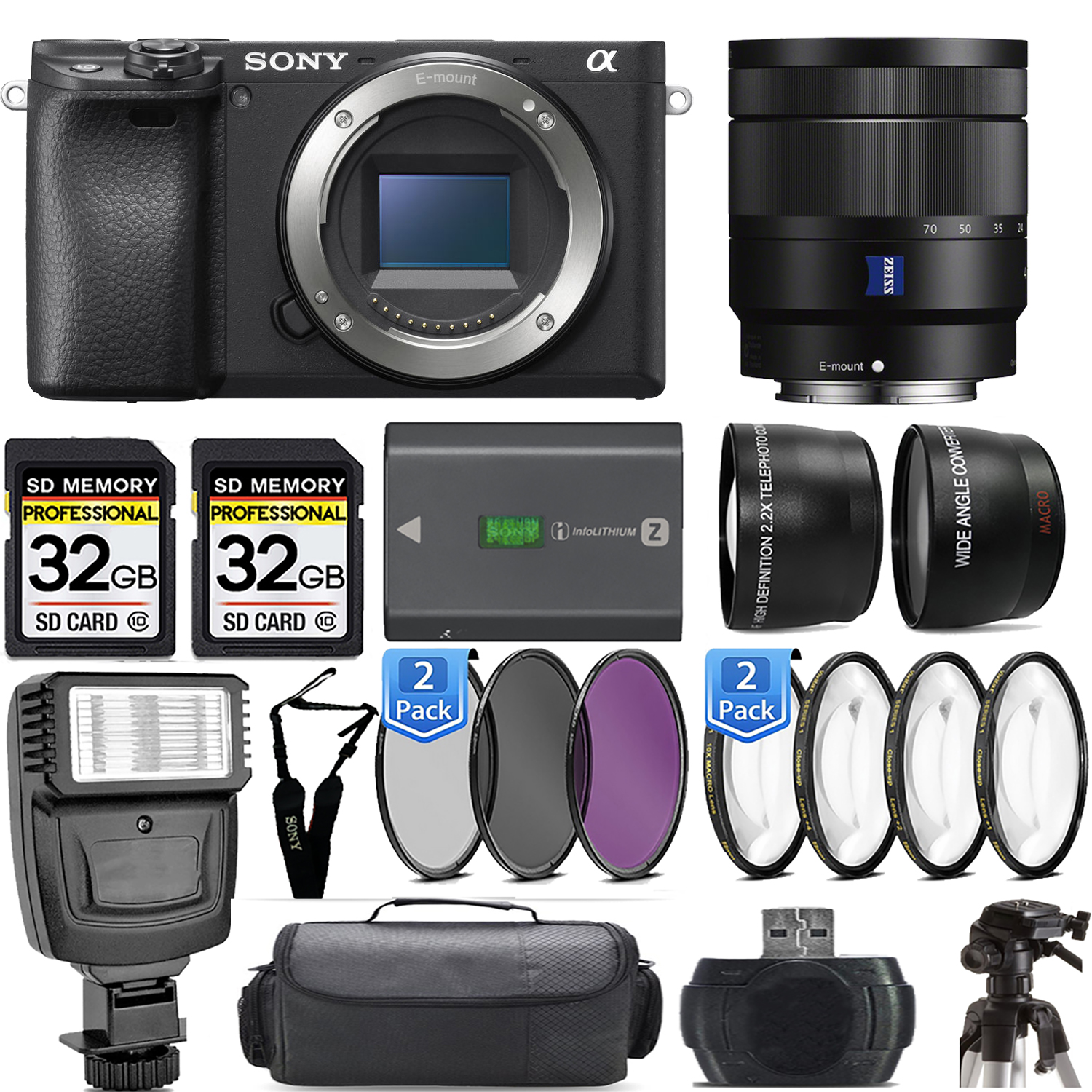 SONY | a6400 Mirrorless Camera + 16-70mm f/4 ZA OSS Lens + Flash