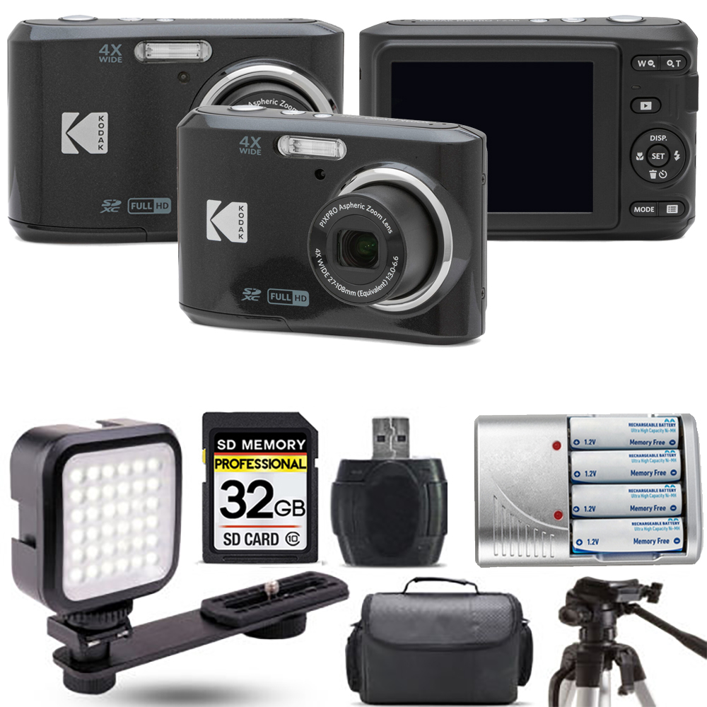 Pixpro FZ45 Camera (Black) + Extra Battery + LED - 32GB Kit (FZ45BK) *FREE SHIPPING*
