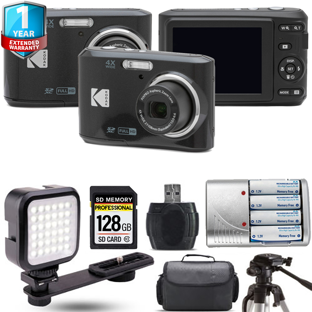 Pixpro FZ45 Camera (Black) + Extra Battery + 1 Year Extended Warranty - 128GB *FREE SHIPPING*