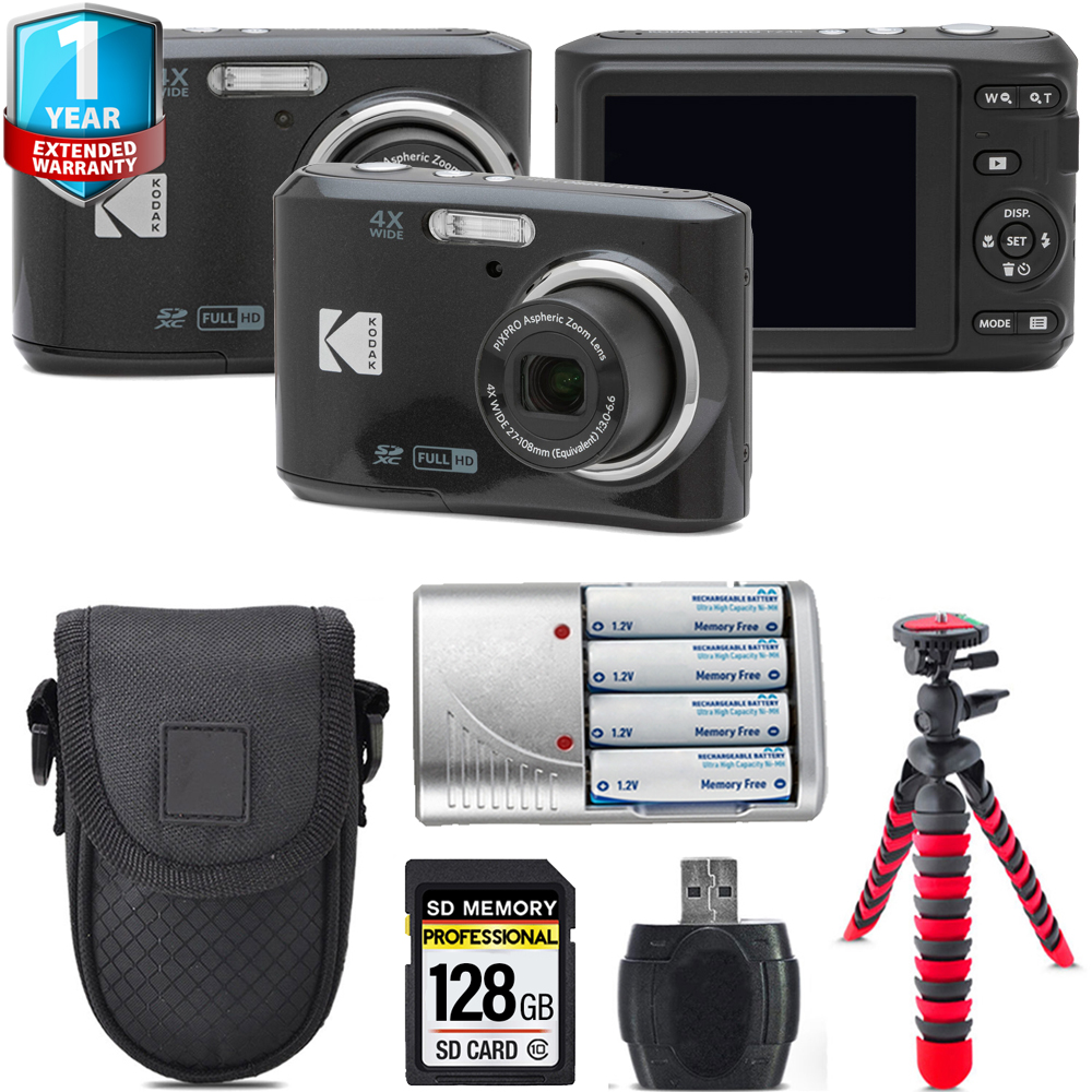 Pixpro FZ45 Camera (Black) + Extra Battery + 1 Year Extended Warranty + 128GB *FREE SHIPPING*
