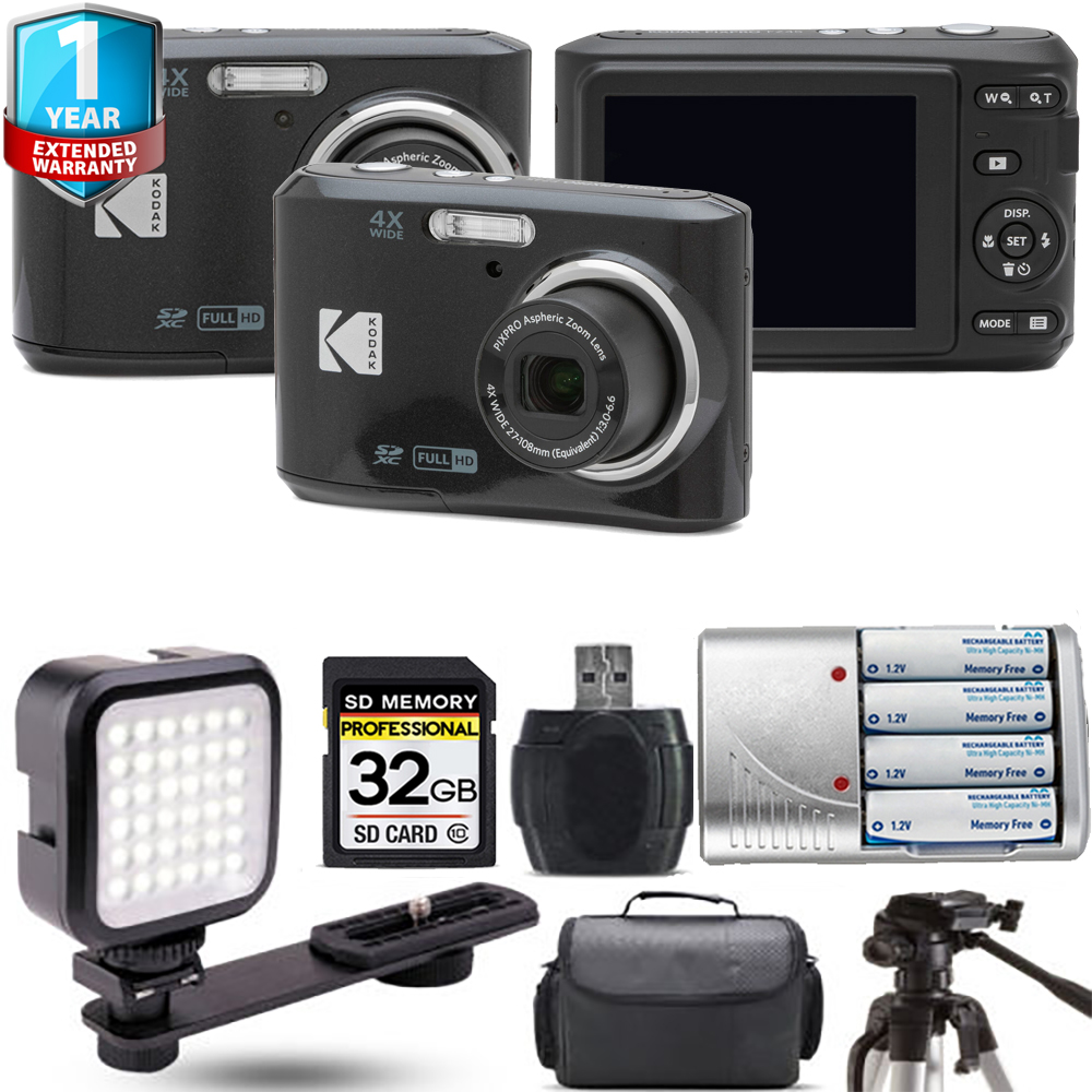 Pixpro FZ45 Camera (Black) + Extra Battery + LED + 1 Year Extended Warranty (FZ45BK) *FREE SHIPPING*