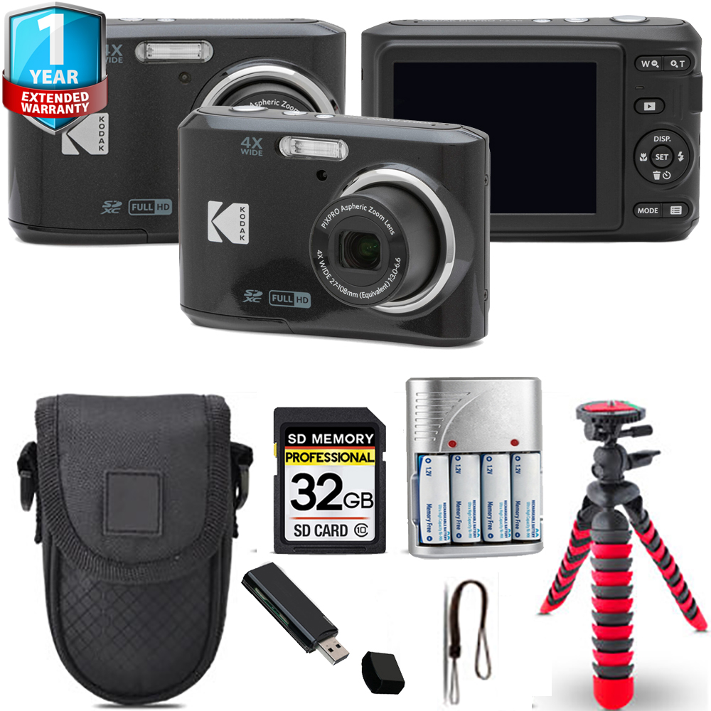 Pixpro FZ45 Camera (Black) + Tripod + Case + 1 Year Extended Warranty (FZ45BK) *FREE SHIPPING*