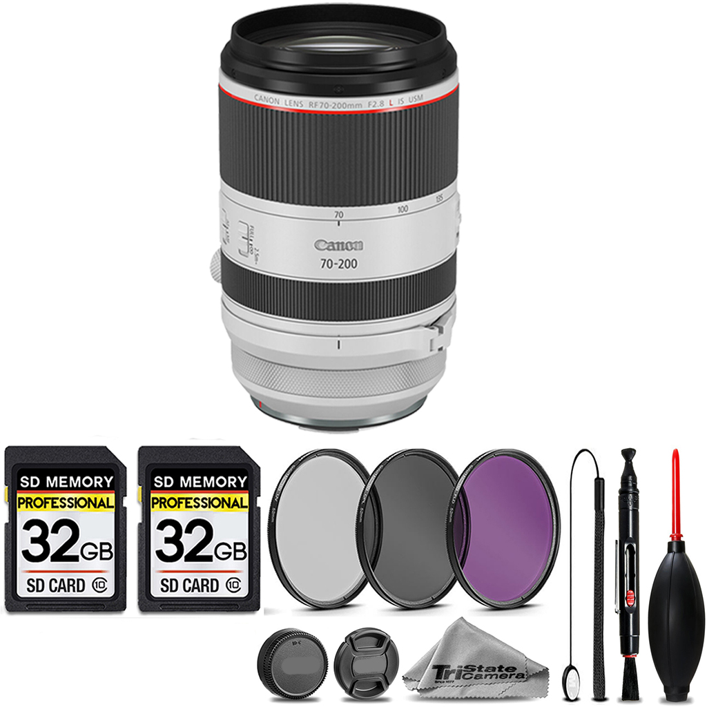 RF 70-200mm IS USM Lens + 3 Piece Filter Set + 64GB STORAGE BUNDLE KIT (3792C002) *FREE SHIPPING*