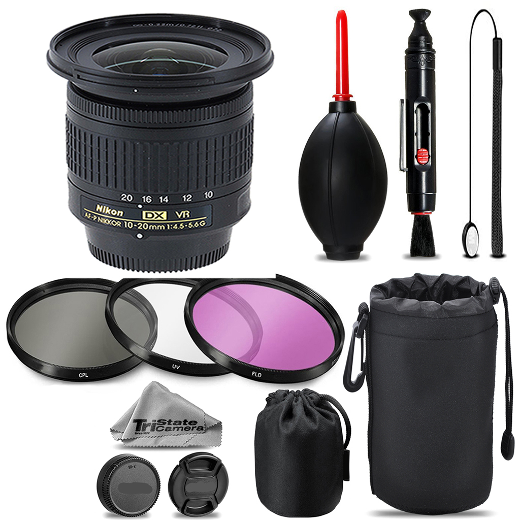 AF-P DX 10-20mm VR Lens + UV + FLD + CPL + Blower Brush + Lens Pen (20067) *FREE SHIPPING*
