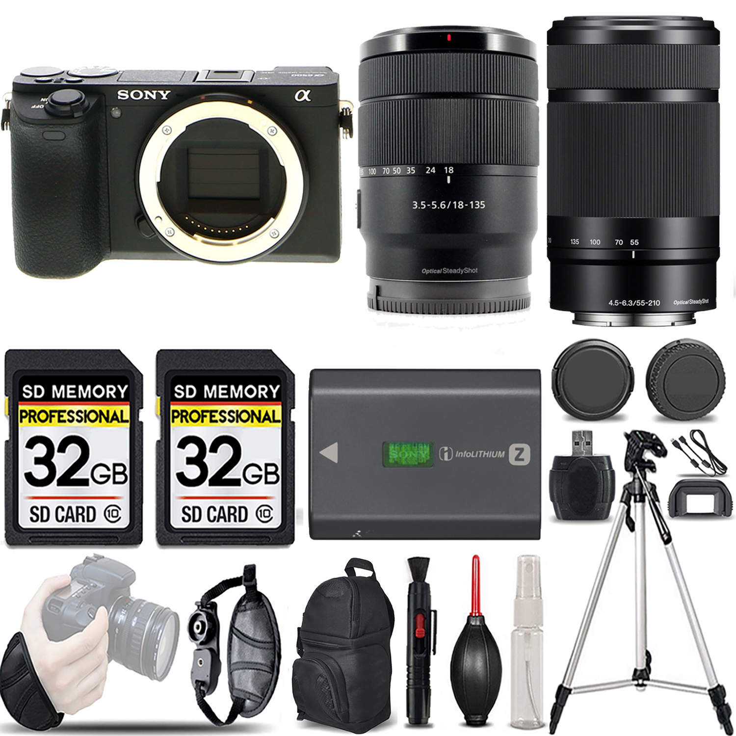 a6600 Camera + 18-135mm Lens + 55-210mm f/4.5-6.3 OSS Lens - LOADED KIT (ILCE6600/B) *FREE SHIPPING*
