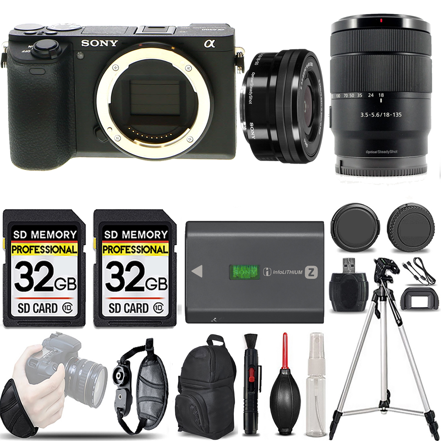 a6600 Camera + 18-135mm Lens + 16-50mm f/3.5-5.6 OSS Lens - LOADED KIT (ILCE6600/B) *FREE SHIPPING*