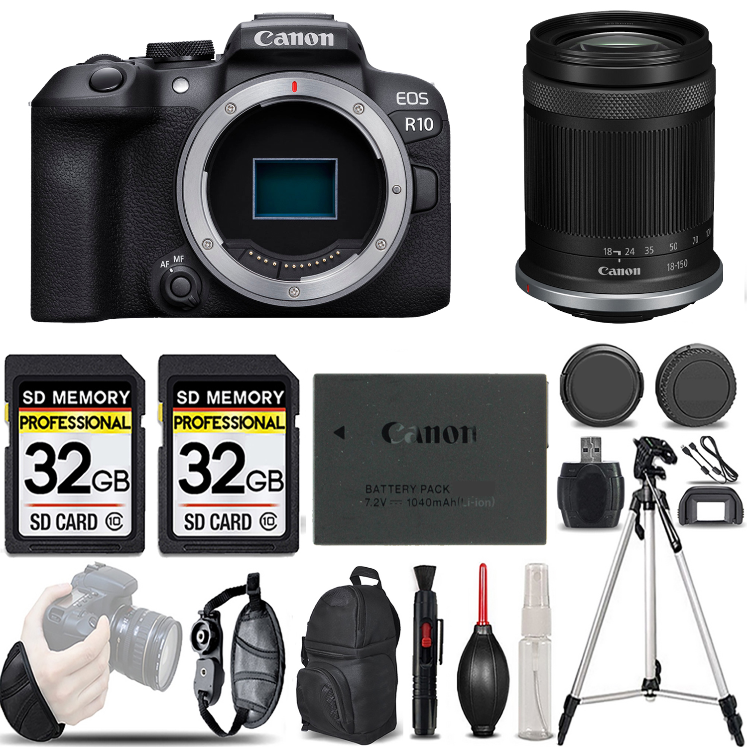 EOS R10 Camera + 18-150mm Lens + Bag + Tripod+ 64Gb *FREE SHIPPING*