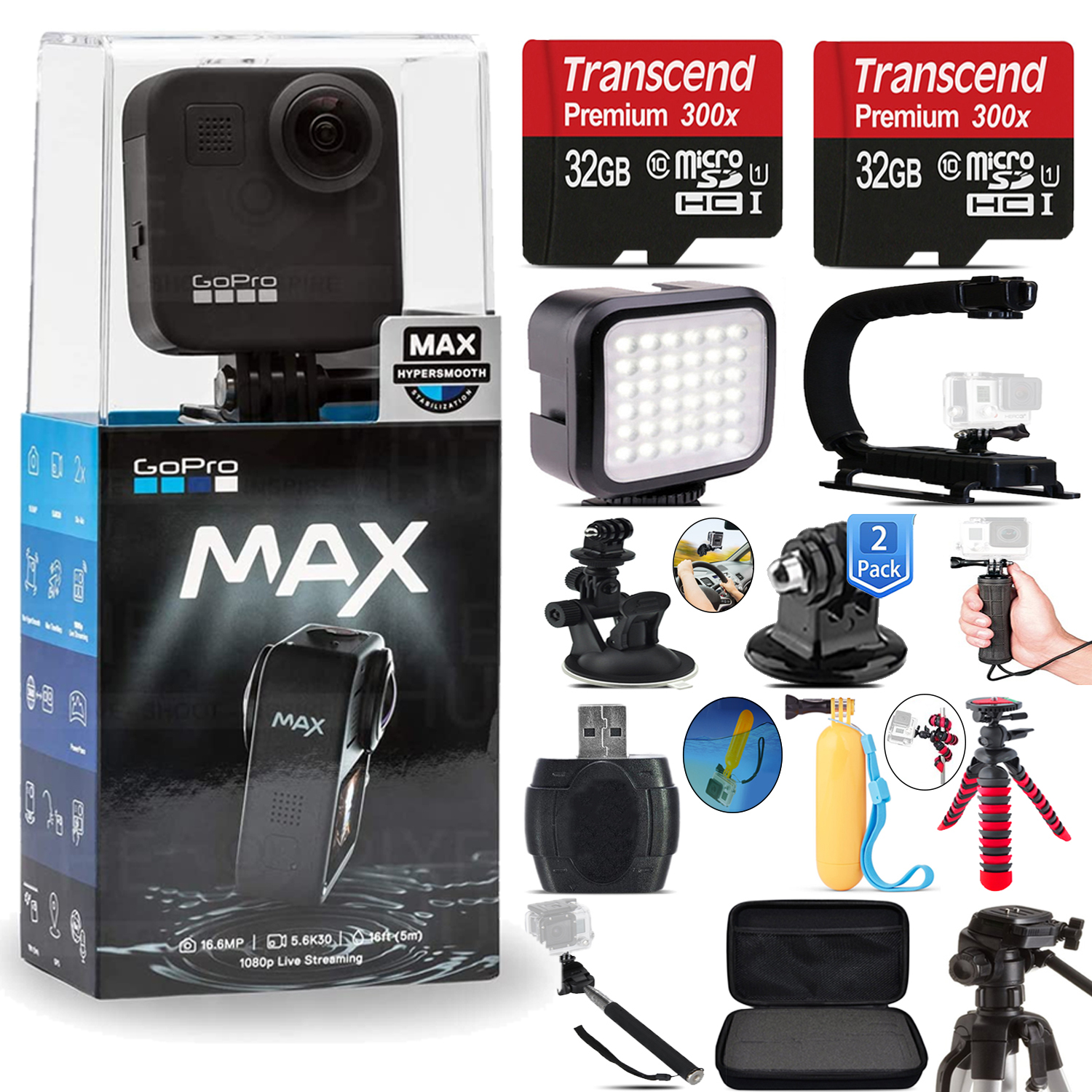 MAX 360 Action Camera + 64GB - Essential Kit *FREE SHIPPING*