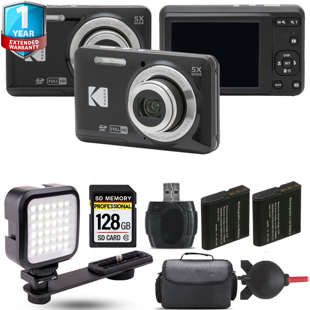 PIXPRO FZ55 Digital Camera (Black) + Extra Battery + 1 Year Extended Warranty - 128GB *FREE SHIPPING*