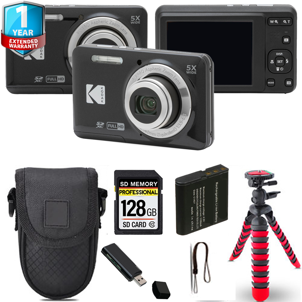 PIXPRO FZ55 Digital Camera (Black) + Spider Tripod + Case + 1 Year Extended Warranty *FREE SHIPPING*