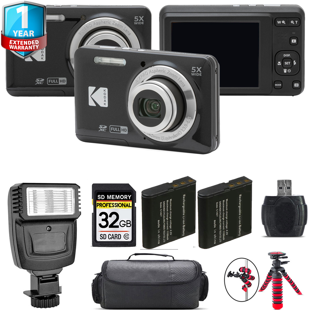 PIXPRO FZ55 Digital Camera (Black) + Extra Battery + 1 Year Extended Warranty + 32GB *FREE SHIPPING*