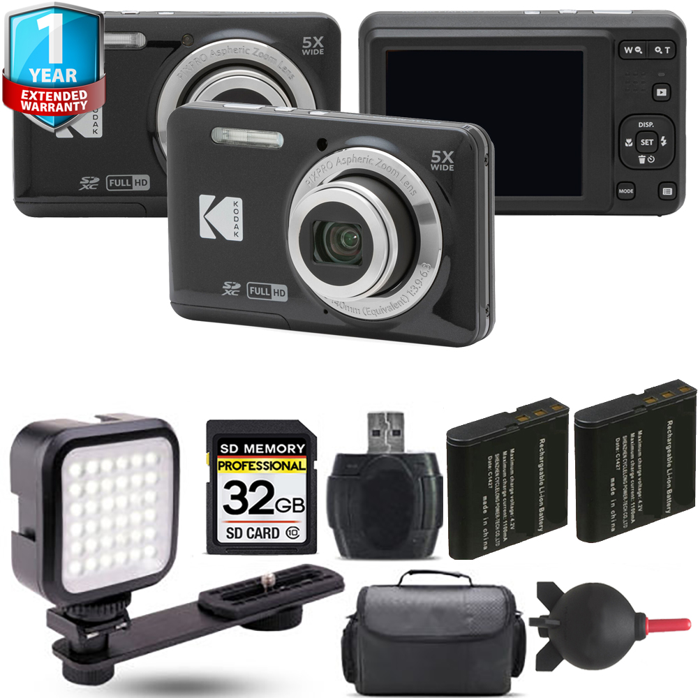 PIXPRO FZ55 Digital Camera (Black) + Extra Battery + LED + 1 Year Extended Warranty *FREE SHIPPING*