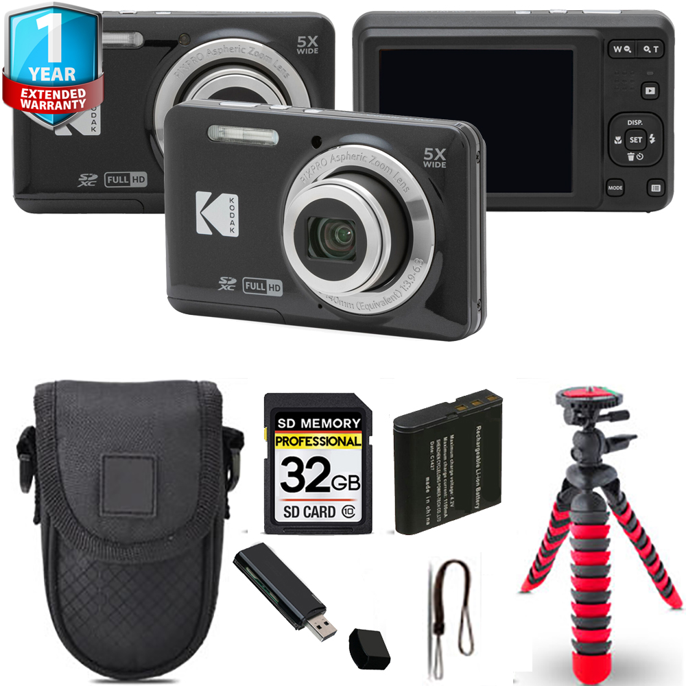 PIXPRO FZ55 Digital Camera (Black) + Tripod + Case + 1 Year Extended Warranty *FREE SHIPPING*