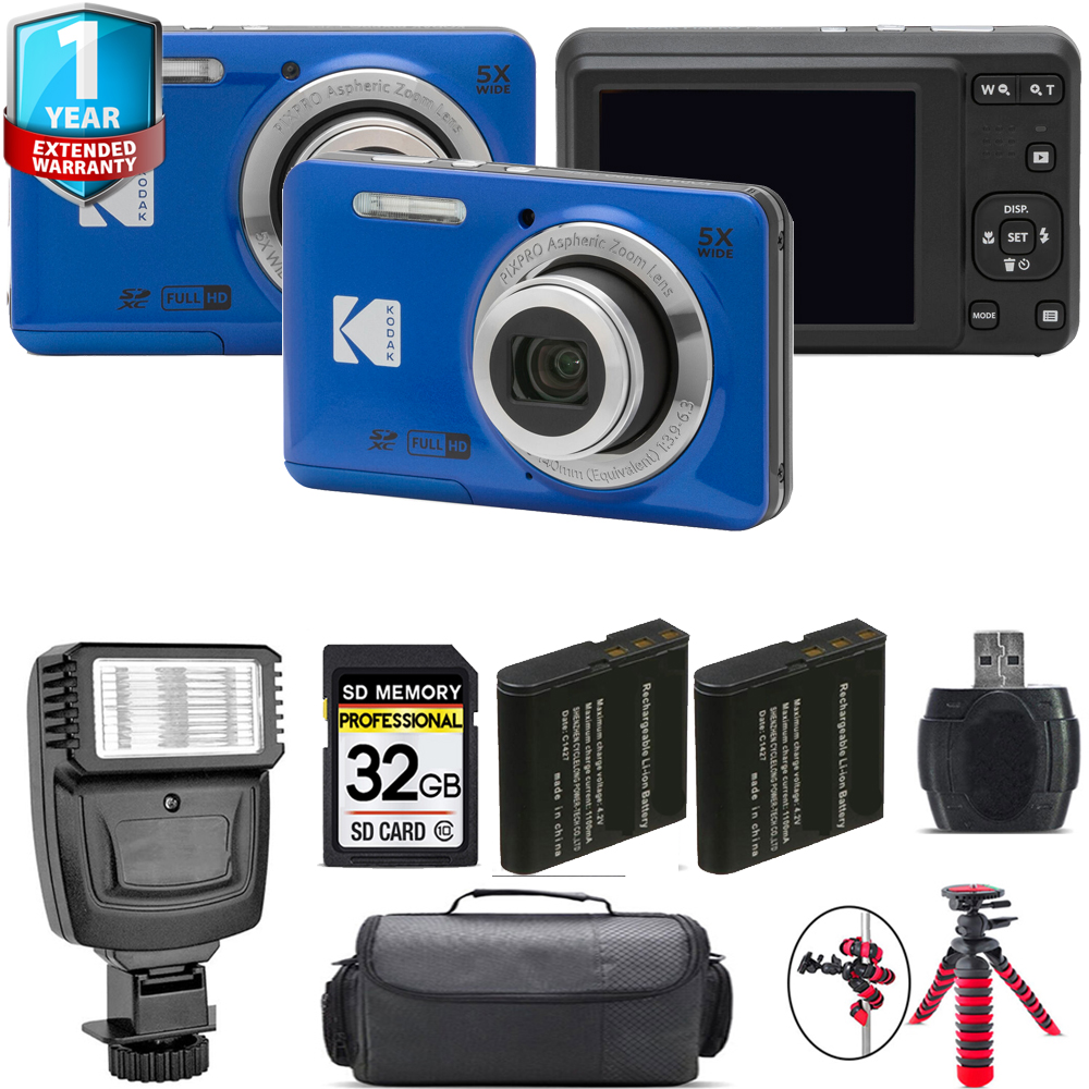 PIXPRO FZ55 Digital Camera (Blue) + Extra Battery + 1 Year Extended Warranty + 32GB *FREE SHIPPING*
