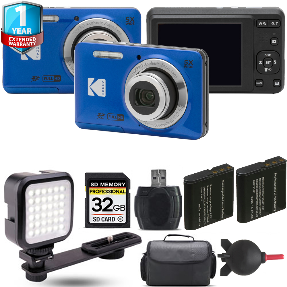 PIXPRO FZ55 Digital Camera (Blue) + Extra Battery + LED + 1 Year Extended Warranty *FREE SHIPPING*