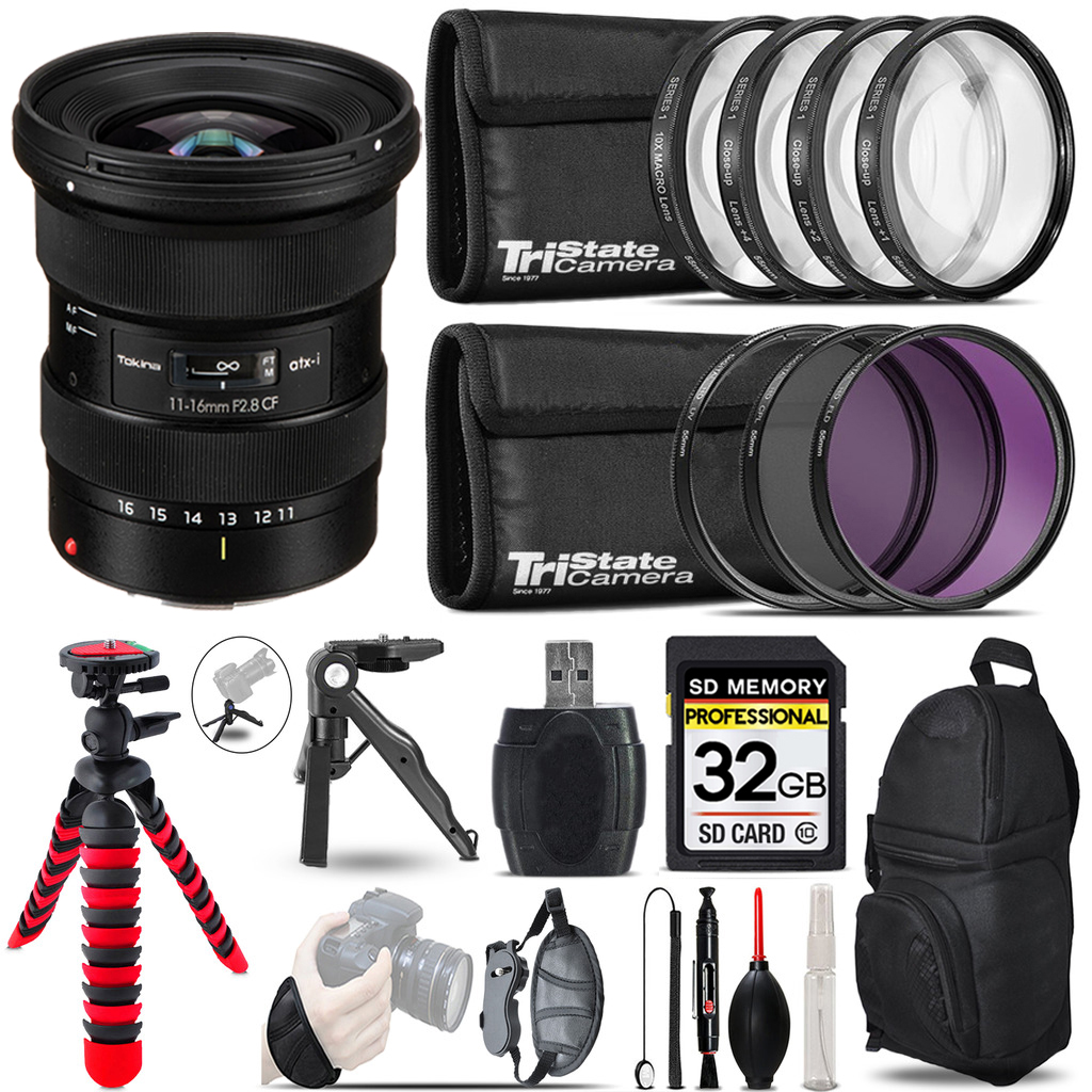 atx-i 11-16mm CF Lens (Canon) + Macro, UV-CPL-FLD Filter - 32GB Kit Kit *FREE SHIPPING*