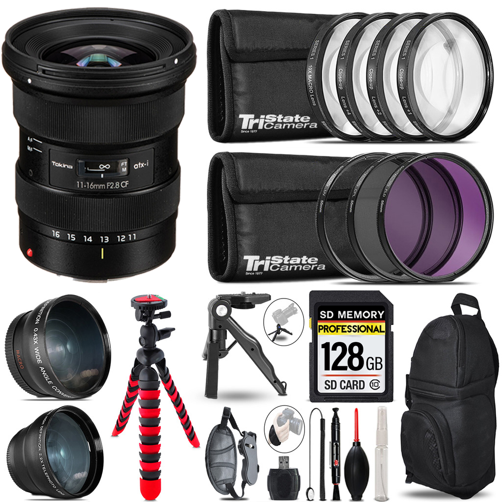 atx-i 11-16mm CF Lens Canon - 3 Lens Kit + Tripod + Backpack - 128GB Kit *FREE SHIPPING*