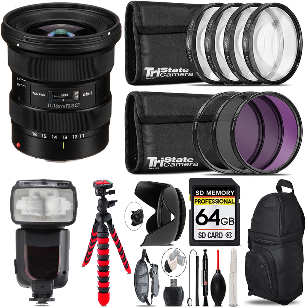 atx-i 11-16mm CF Lens (Canon) + Canon Speedlight  & More - 64GB Kit *FREE SHIPPING*