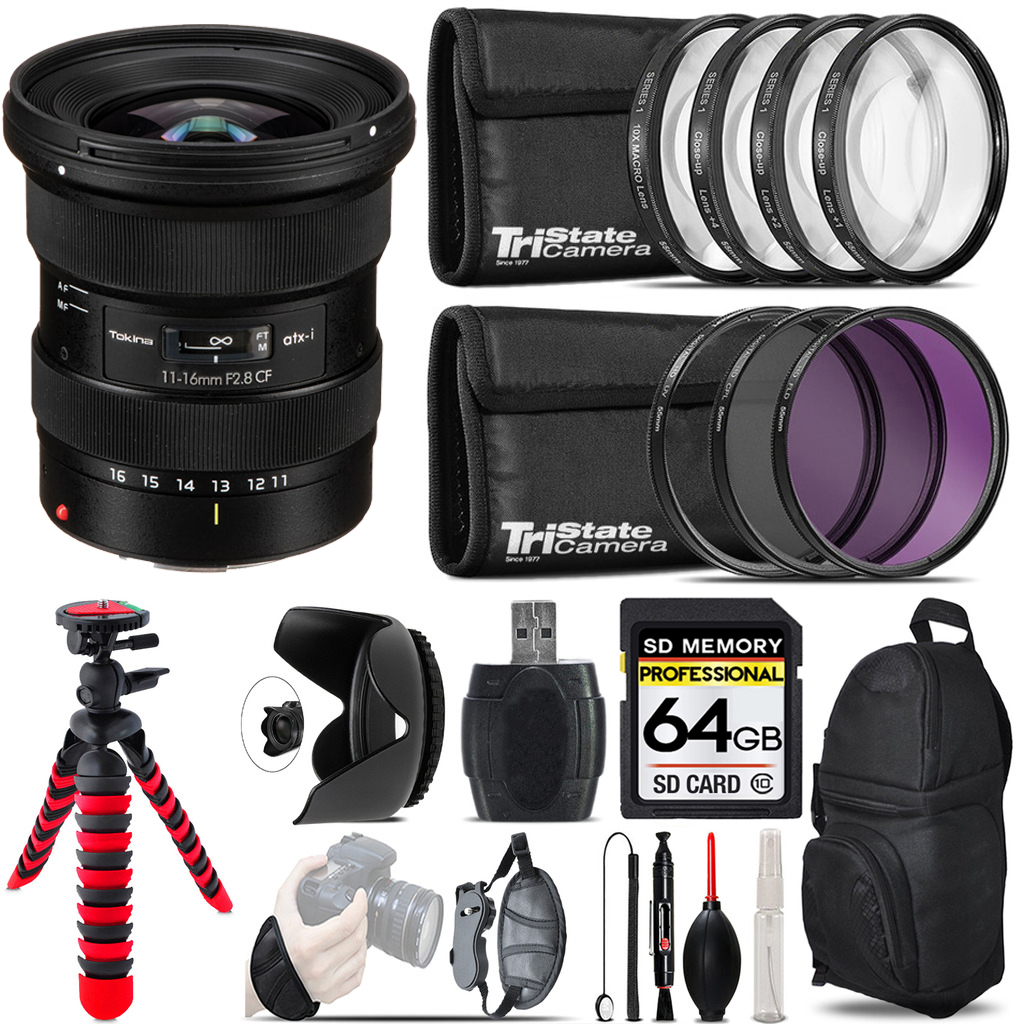 atx-i 11-16mm CF Lens (Canon) + Macro Filter Kit & More - 64GB Kit Kit *FREE SHIPPING*