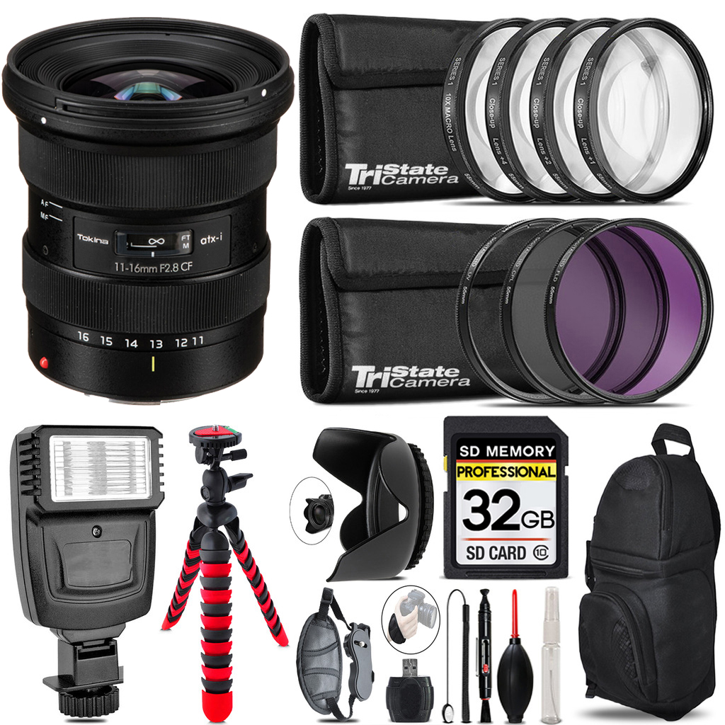 atx-i 11-16mm CF Lens (Canon) + Flash +  Tripod & More - 32GB Kit Kit *FREE SHIPPING*