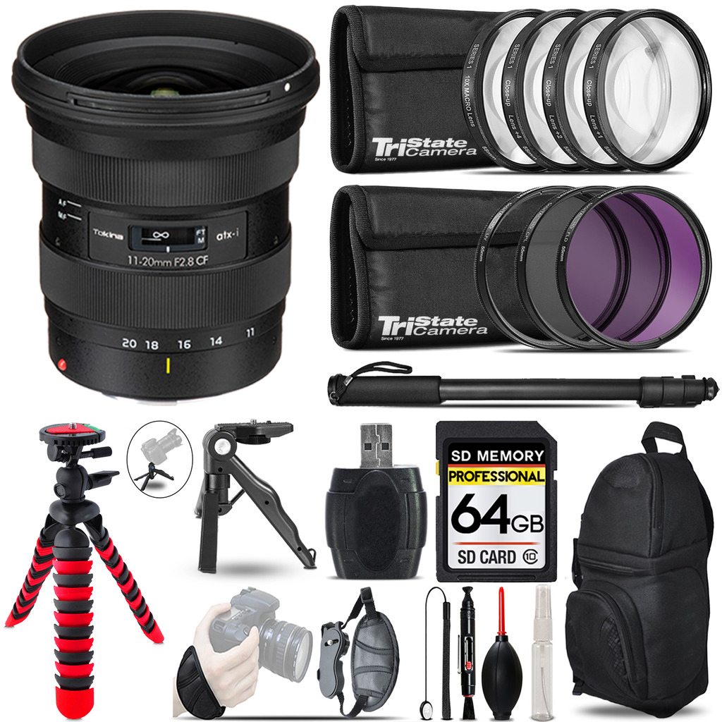 atx-i 11-20mm CF Lens + Macro, UV-CPL-FLD Filter +Monopad - 64GB Kit *FREE SHIPPING*