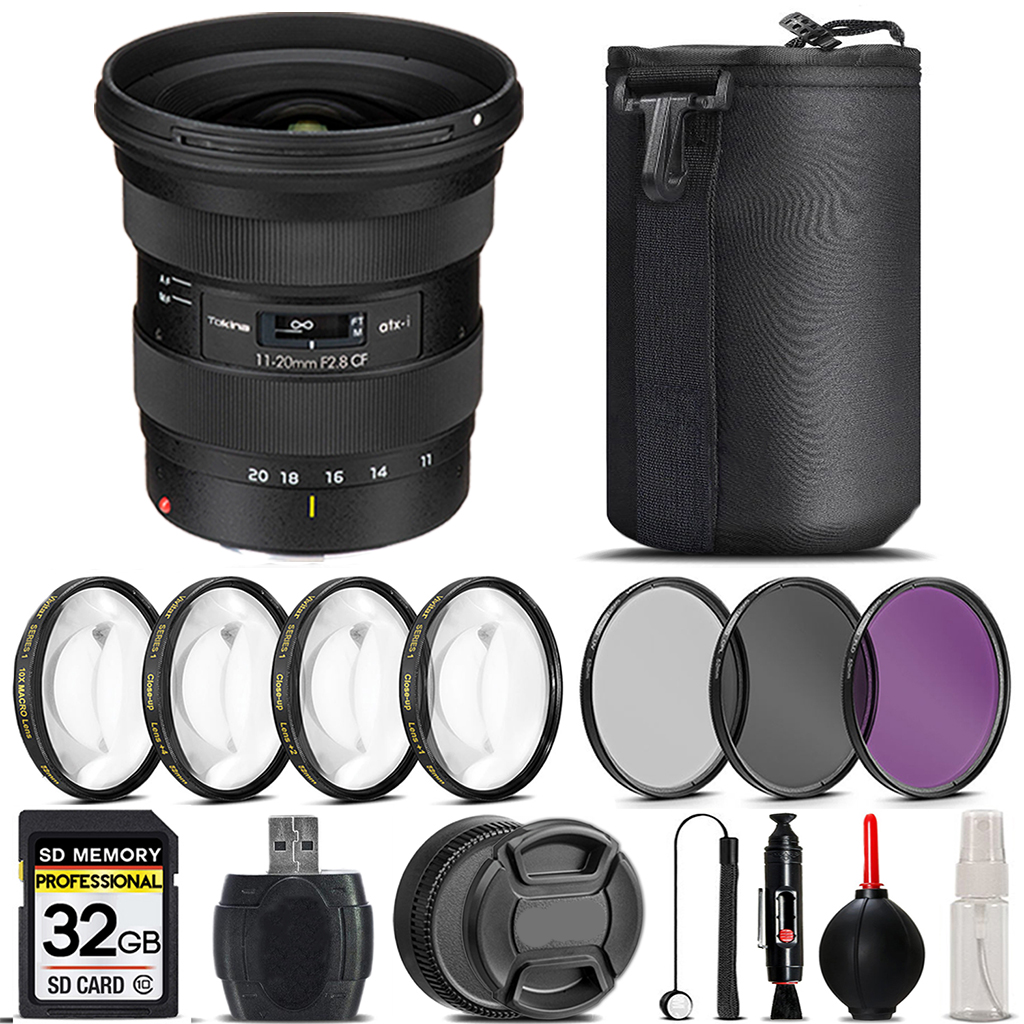 atx-i 11-20mm CF Lens + 4 Piece Macro Set + UV, CPL, FLD Filter - 32GB *FREE SHIPPING*