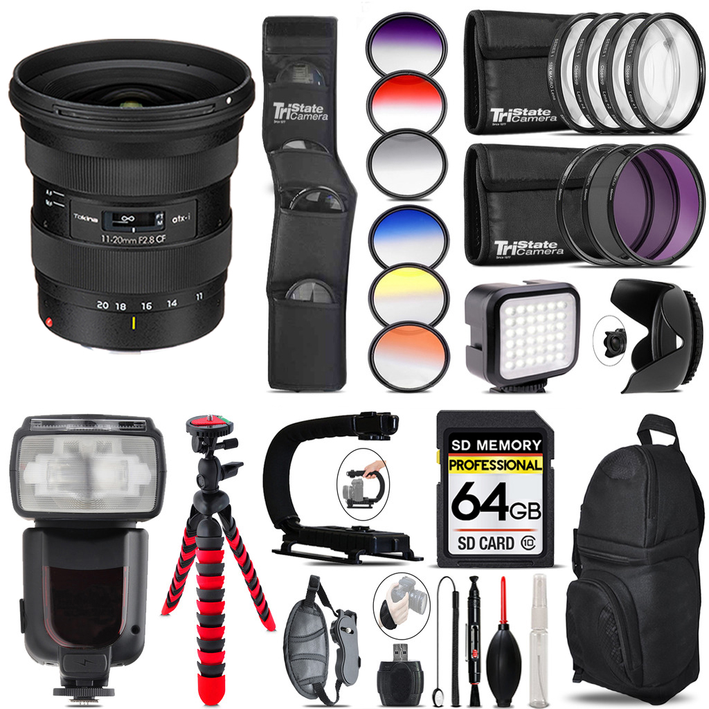 atx-i 11-20mm CF Lens + Pro Flash + LED Light - 64GB Kit Bundle *FREE SHIPPING*