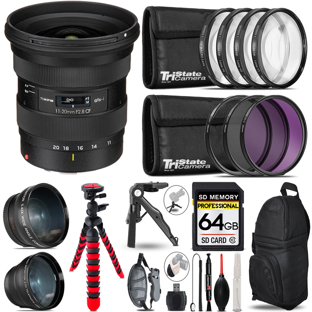 atx-i 11-20mm CF Lens - 3 Lens Kit + Tripod + Backpack - 64GB Kit *FREE SHIPPING*