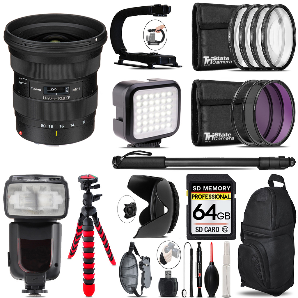 atx-i 11-20mm CF Lens - Video Kit + Pro Flash - 64GB Kit Bundle *FREE SHIPPING*