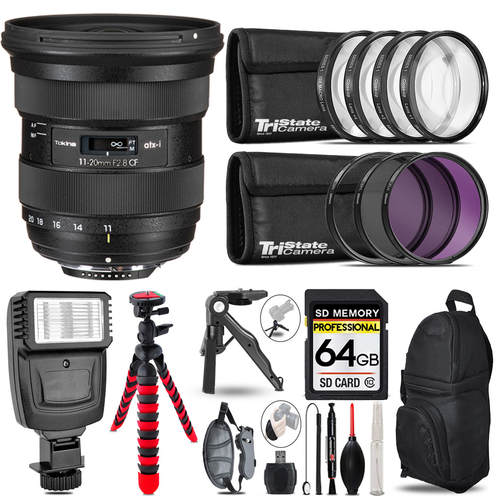 atx-i 11-20mm CF Lens + Slave Flash + Macro, UV-CPL-FLD - 64GB Kit *FREE SHIPPING*
