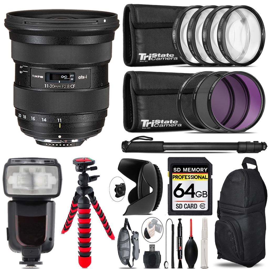 atx-i 11-20mm CF Lens + Professional Flash + 64GB Accessory Kit *FREE SHIPPING*