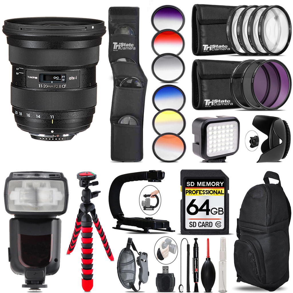 atx-i 11-20mm CF Lens + Pro Flash + LED Light - 64GB Kit Bundle *FREE SHIPPING*