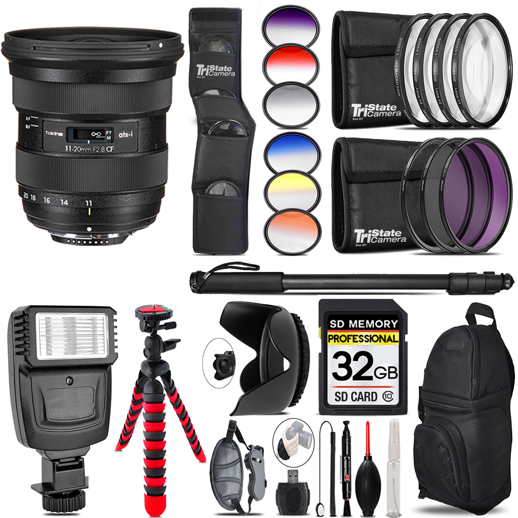 atx-i 11-20mm CF Lens + Flash + Color Filter Set - 32GB Kit Kit *FREE SHIPPING*