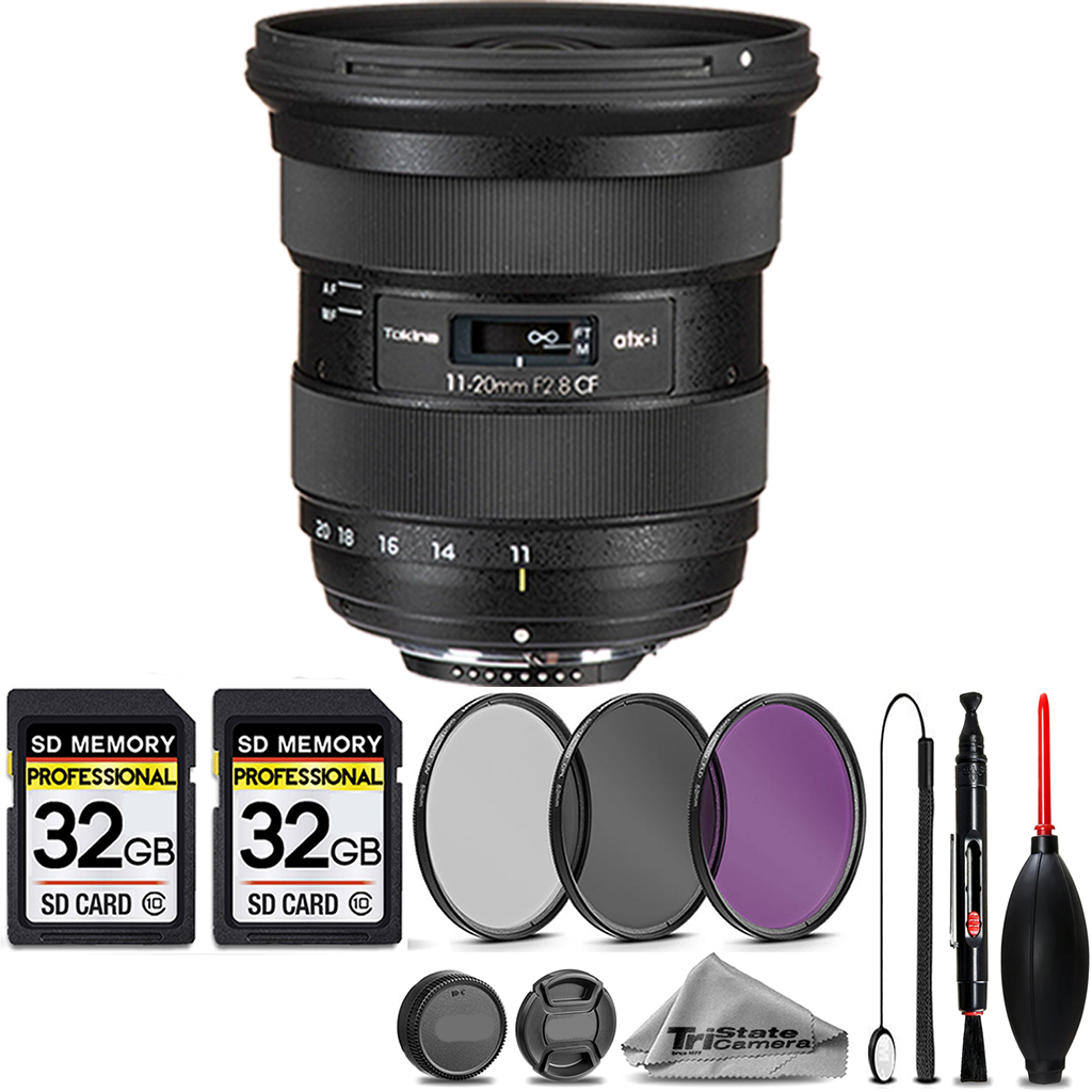 atx-i 11-20mm CF Lens + 3 Piece Filter Set + 64GB STORAGE BUNDLE KIT *FREE SHIPPING*
