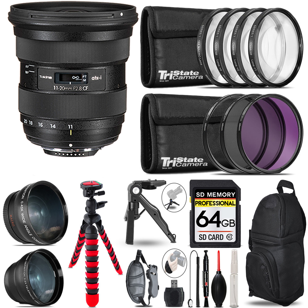 atx-i 11-20mm CF Lens - 3 Lens Kit + Tripod + Backpack - 64GB Kit *FREE SHIPPING*