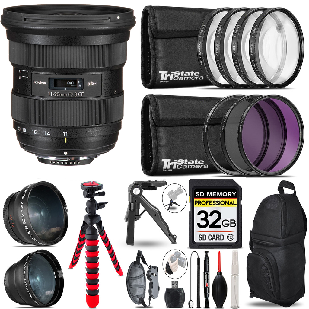 atx-i 11-20mm CF Lens Nikon- 3 Lens Kit + Tripod + Backpack - 32GB Kit *FREE SHIPPING*