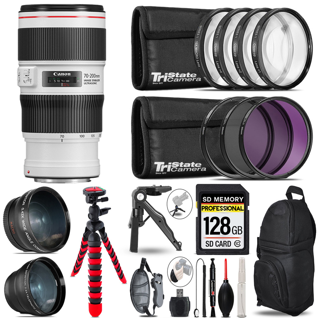 EF 70-200mm IS II USM Lens - 3 Lens Kit + Tripod + Backpack - 128GB Kit *FREE SHIPPING*